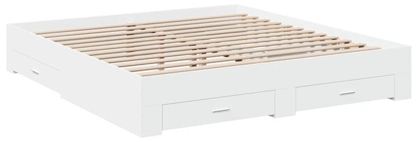 Rám postele se zásuvkami bílý 180 x 200 cm kompozitní dřevo 3280363