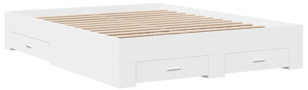 Rám postele se zásuvkami bílý 140 x 200 cm kompozitní dřevo 3280384