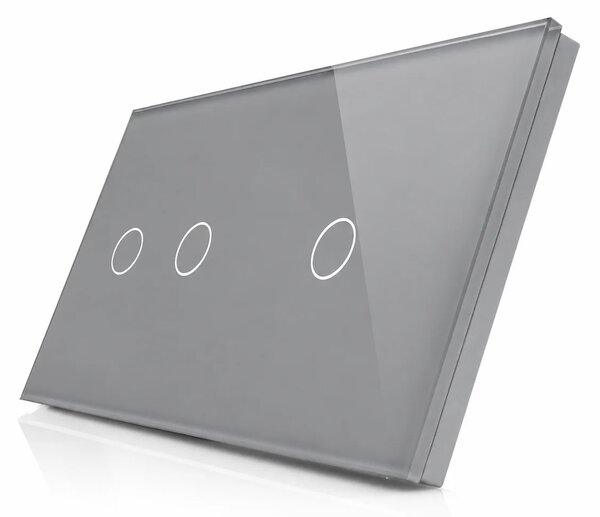 Skleněný panel pro dvojitý a jednoduchý vypínač ROON - R-2C/1C-GR