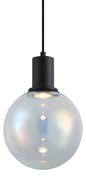 Designová závěsná lampa černá s duhovým sklem 20 cm - Mallon