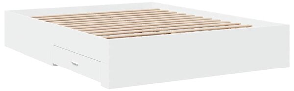 Rám postele se zásuvkami bílý 140 x 200 cm kompozitní dřevo 3280384