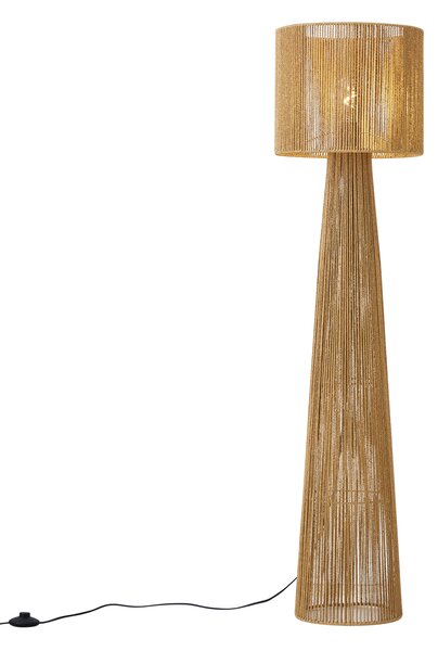 Japandi stojací lampa přírodní s stínidlem - Dart