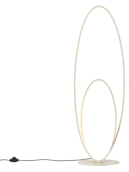 Designová stojací lampa béžová vč. LED 3-stupňové stmívání - Boomerang