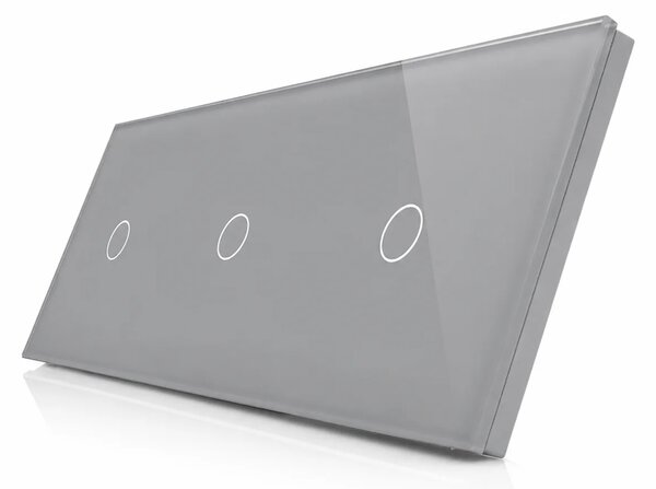 Skleněný panel pro 3 jednoduché vypínače ROON - R-1C/1C/1C-GR