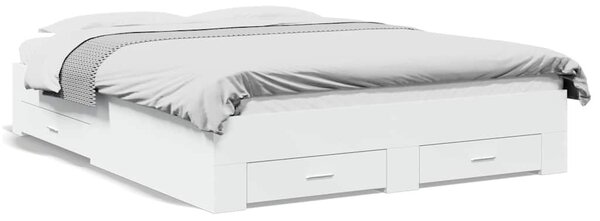 Rám postele se zásuvkami bílý 140 x 200 cm kompozitní dřevo 3280384