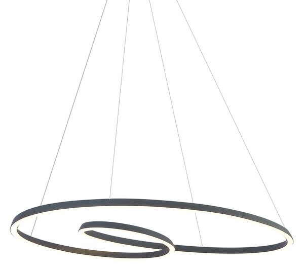 Skandinávské závěsné svítidlo černé 110 cm vč. LED s 3-krokovým stmíváním - Circuit