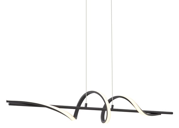 Designové závěsné svítidlo černé 110 cm vč. LED 3-krokové stmívatelné - Wokkel