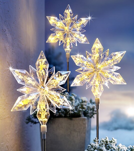 Weltbild LED Zahradní zápich Ledový krystal, 3 ks