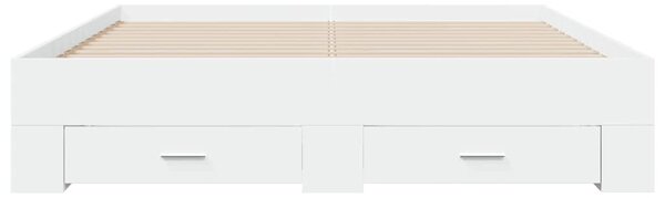 Rám postele se zásuvkami bílý 140 x 200 cm kompozitní dřevo 3280384