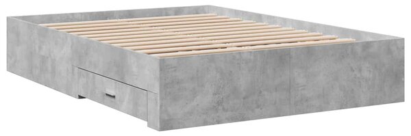 Rám postele se zásuvkami betonově šedý 120 x 200 cm kompozit 3280394