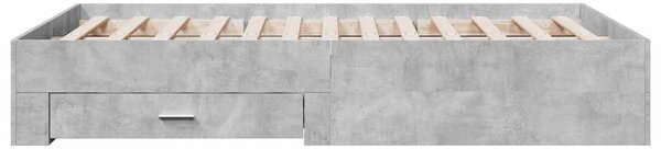 Rám postele se zásuvkami betonově šedý 120 x 200 cm kompozit 3280394