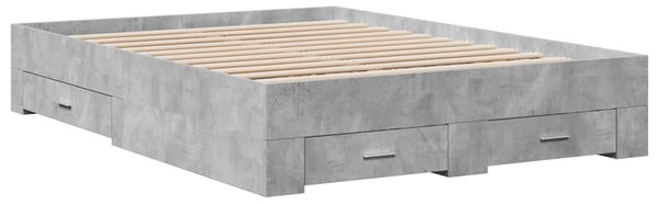 Rám postele se zásuvkami betonově šedý 120 x 200 cm kompozit 3280394