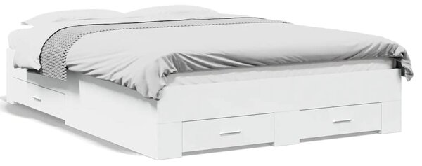 Rám postele se zásuvkami bílý 120 x 190 cm kompozitní dřevo 3280412