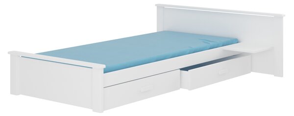 Jednolůžková postel s policí 80x180 FASNA - bílé