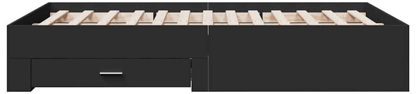 Rám postele se zásuvkami černý 135 x 190 cm kompozitní dřevo 3280406