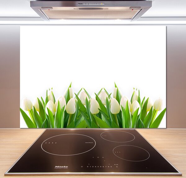 Panel do kuchyně Bílé tulipány pl-pksh-100x70-f-30153186