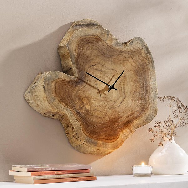 Weltbild Nástěnné hodiny z teakového dřeva