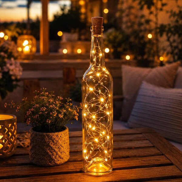 LED světelný řetěz do lahve s korkem 2 m