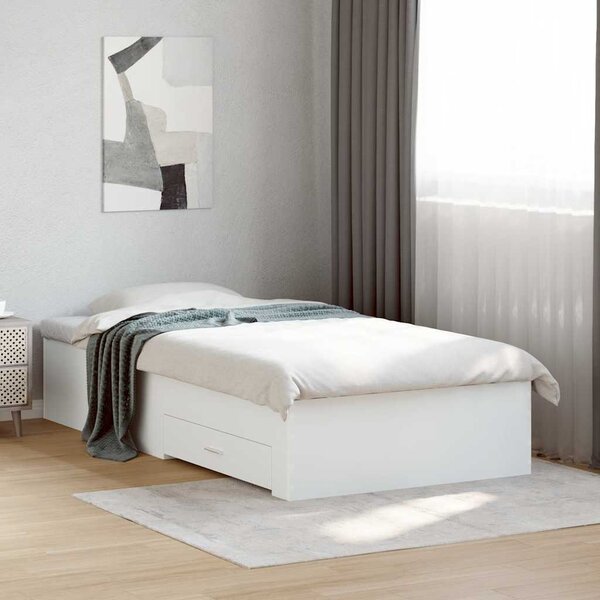 Rám postele se zásuvkami bílý 90 x 190 cm kompozitní dřevo 3280433
