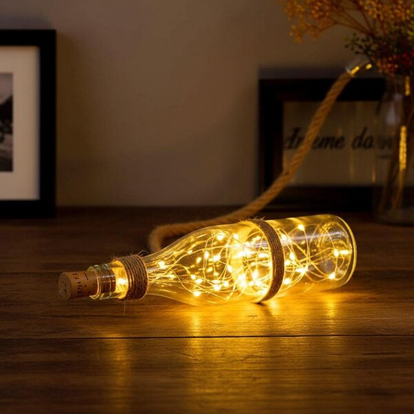 LED světelný řetěz do lahve s korkem 2 m