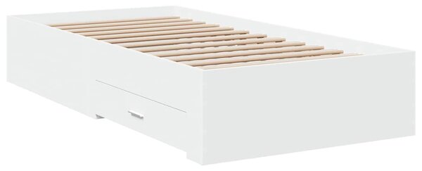 Rám postele se zásuvkami bílý 90 x 190 cm kompozitní dřevo 3280433