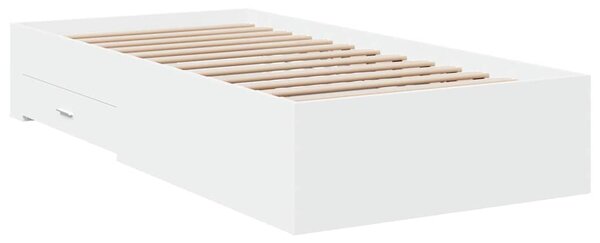 Rám postele se zásuvkami bílý 90 x 190 cm kompozitní dřevo 3280433