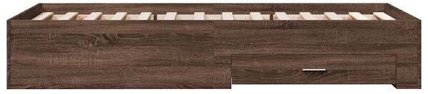 Rám postele se zásuvkami hnědý dub 75 x 190 cm kompozitní dřevo 3280446