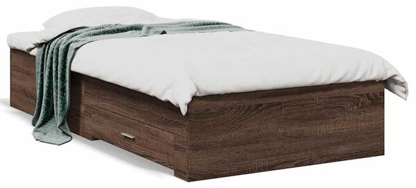 Rám postele se zásuvkami hnědý dub 75 x 190 cm kompozitní dřevo 3280446