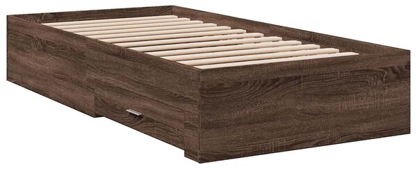 Rám postele se zásuvkami hnědý dub 75 x 190 cm kompozitní dřevo 3280446