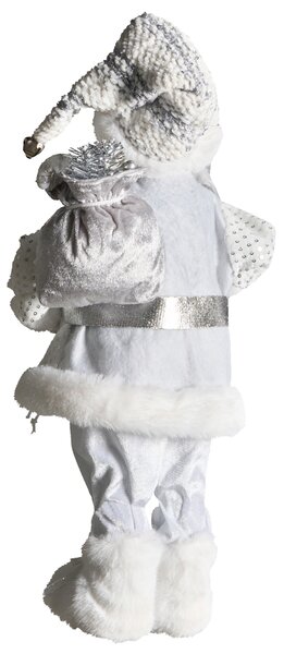 Vánoční dekorace NELAUG Santa Claus 48 cm Stříbrná