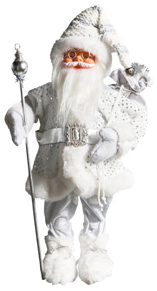 Vánoční dekorace NELAUG Santa Claus 48 cm Stříbrná