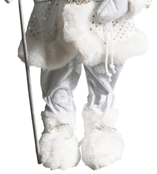 Vánoční dekorace NELAUG Santa Claus 48 cm Stříbrná