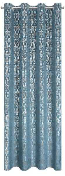 ZATEMŇOVACÍ ZÁVĚS NA KROUŽCÍCH LAURA 140X250 CM MODRÁ