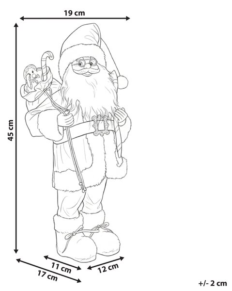 Vánoční dekorace ORMSAVATNET Santa Claus 45 cm Červená