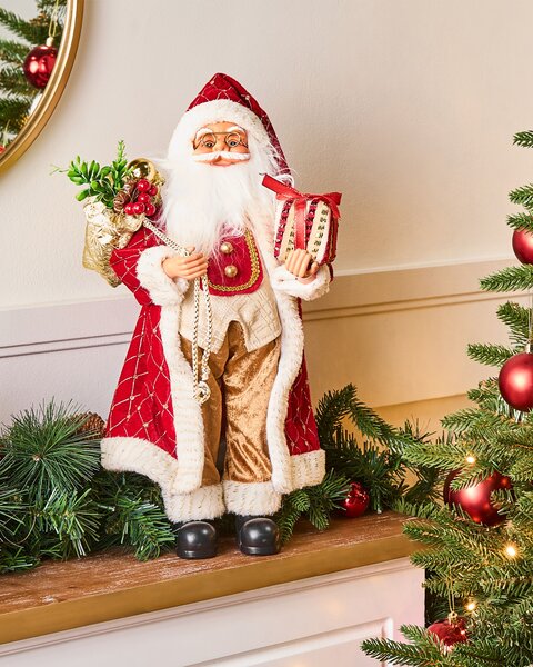 Vánoční dekorace RAMVATN Santa Claus 44 cm Červená