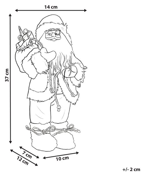 Vánoční dekorace SVARTEVATNET Santa Claus 37 cm Hnědá/Bílá