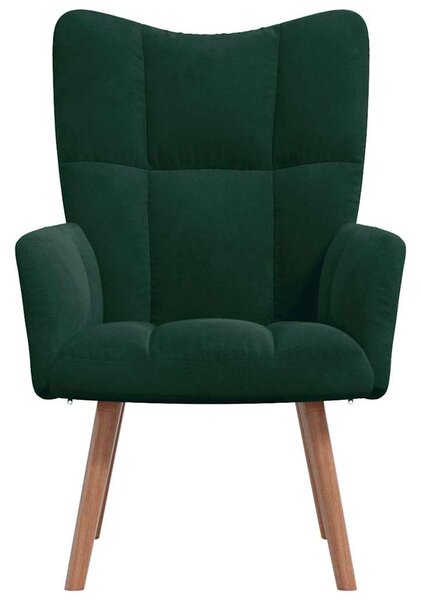 Relaxační křeslo tmavě zelené samet 328053