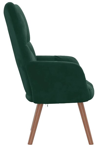 Relaxační křeslo tmavě zelené samet 328053