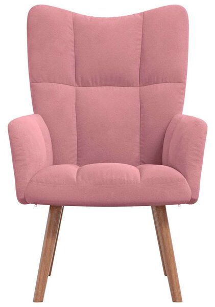 Relaxační křeslo růžové samet 328055