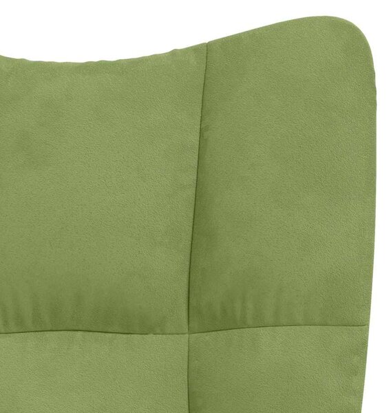 Relaxační křeslo světle zelené samet 328164
