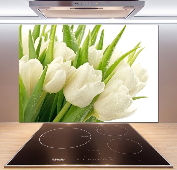 Panel do kuchyně Bílé tulipány pl-pksh-100x70-f-49549577