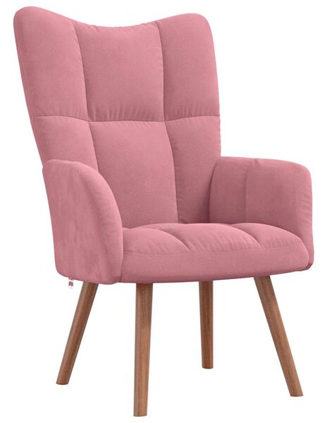 Relaxační křeslo růžové samet 328055