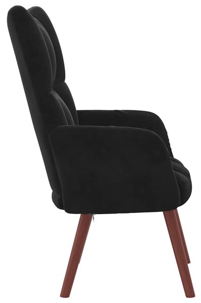 Relaxační křeslo černé samet 328057