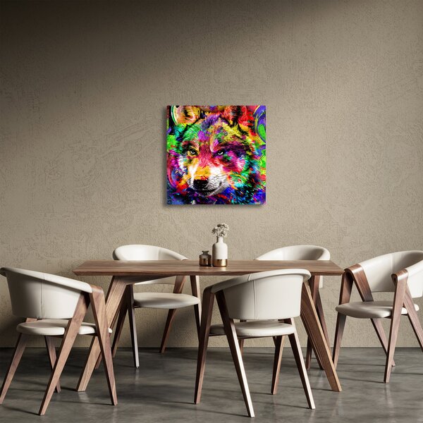 Obraz - Vlk s graffiti (30x30 cm)