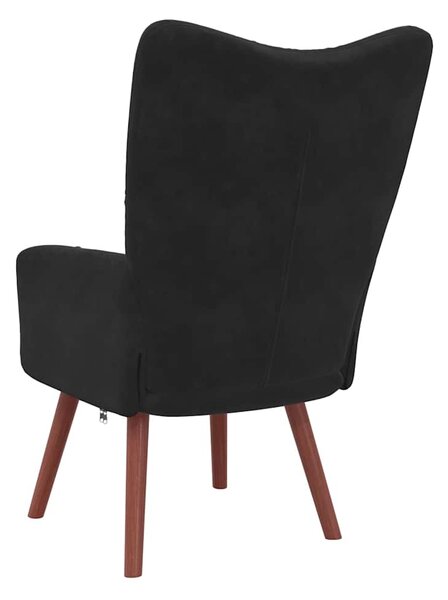 Relaxační křeslo černé samet 328057