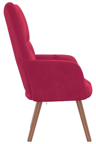 Relaxační křeslo vínové samet 328056