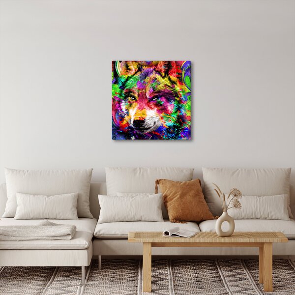 Obraz - Vlk s graffiti (30x30 cm)