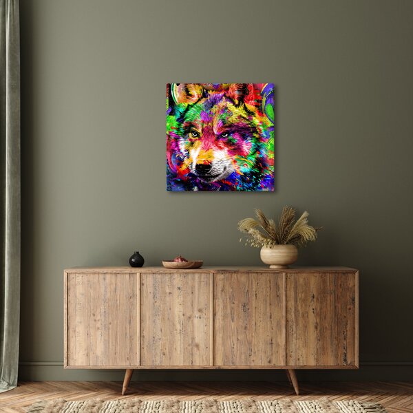 Obraz - Vlk s graffiti (30x30 cm)