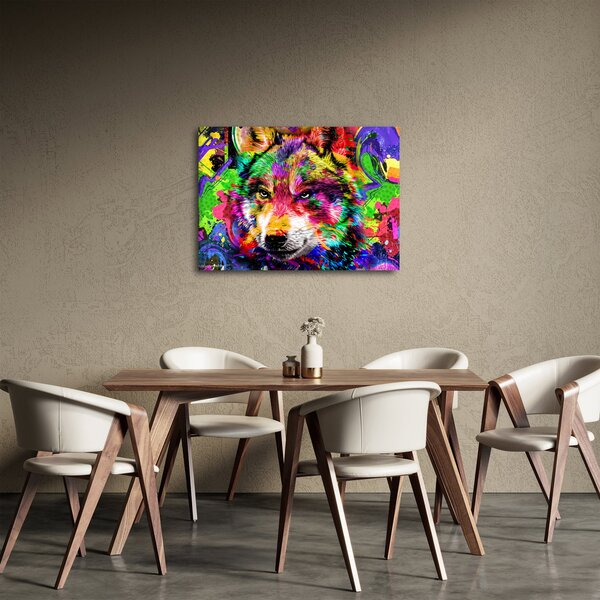 Obraz - Vlk s graffiti (70x50 cm)