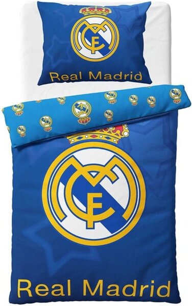 Bavlněné ložní povlečení FC Real Madrid - motiv Blue Stars - 100% bavlna Renforcé - 70x90 cm + 140x200 cm